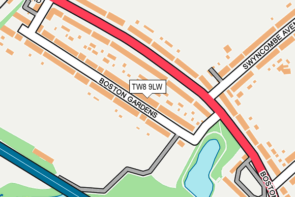 TW8 9LW map - OS OpenMap – Local (Ordnance Survey)