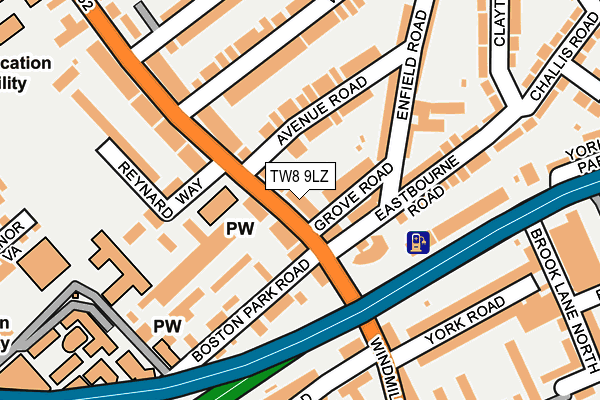 TW8 9LZ map - OS OpenMap – Local (Ordnance Survey)