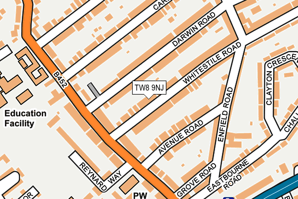 TW8 9NJ map - OS OpenMap – Local (Ordnance Survey)