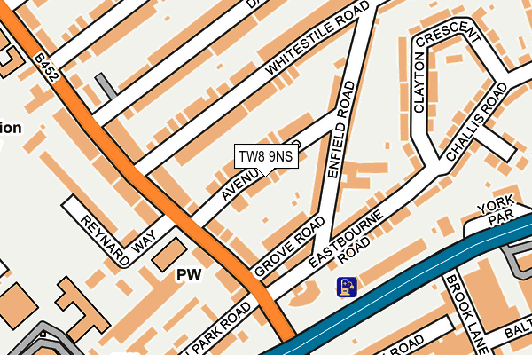 TW8 9NS map - OS OpenMap – Local (Ordnance Survey)