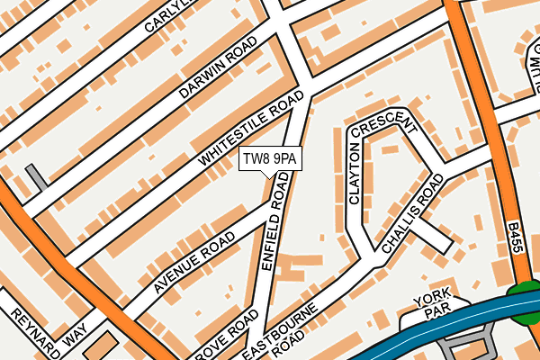 TW8 9PA map - OS OpenMap – Local (Ordnance Survey)