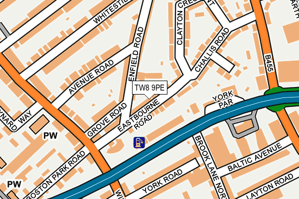TW8 9PE map - OS OpenMap – Local (Ordnance Survey)