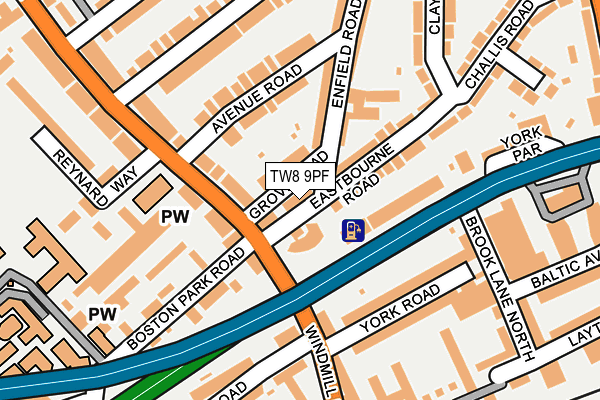 TW8 9PF map - OS OpenMap – Local (Ordnance Survey)