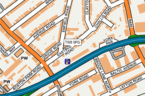 TW8 9PG map - OS OpenMap – Local (Ordnance Survey)