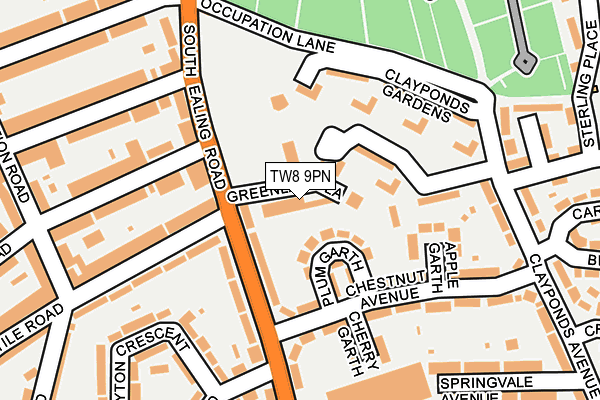TW8 9PN map - OS OpenMap – Local (Ordnance Survey)