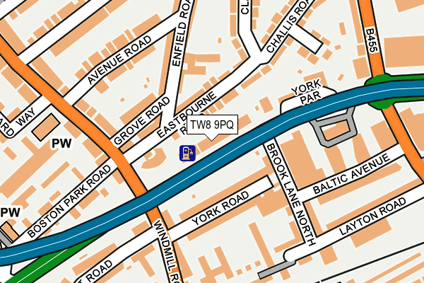 TW8 9PQ map - OS OpenMap – Local (Ordnance Survey)