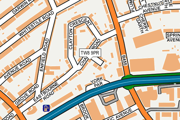 TW8 9PR map - OS OpenMap – Local (Ordnance Survey)