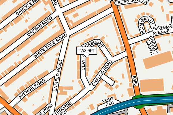 TW8 9PT map - OS OpenMap – Local (Ordnance Survey)