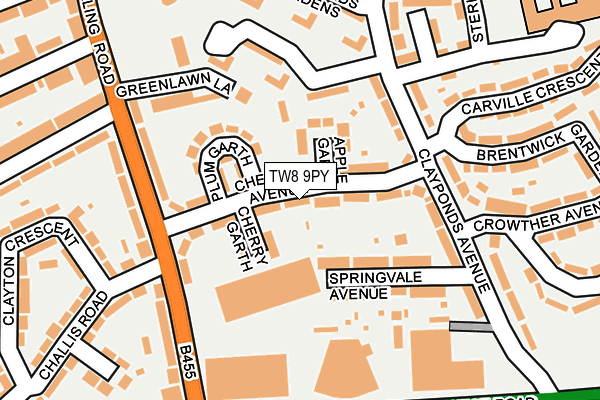 TW8 9PY map - OS OpenMap – Local (Ordnance Survey)