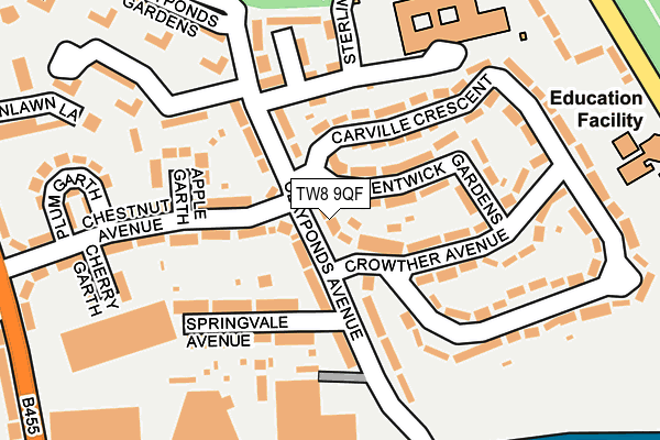 TW8 9QF map - OS OpenMap – Local (Ordnance Survey)