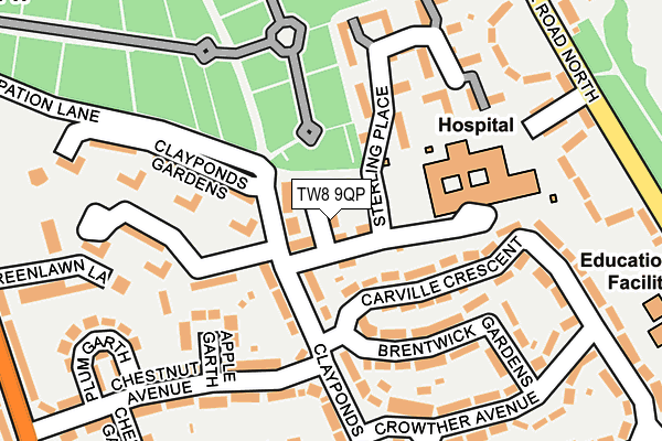 TW8 9QP map - OS OpenMap – Local (Ordnance Survey)