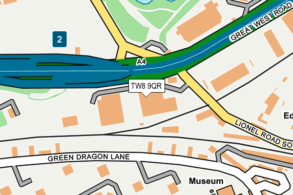 TW8 9QR map - OS OpenMap – Local (Ordnance Survey)