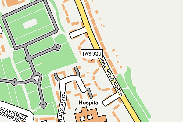 TW8 9QU map - OS OpenMap – Local (Ordnance Survey)