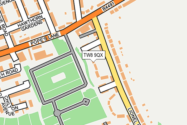 TW8 9QX map - OS OpenMap – Local (Ordnance Survey)