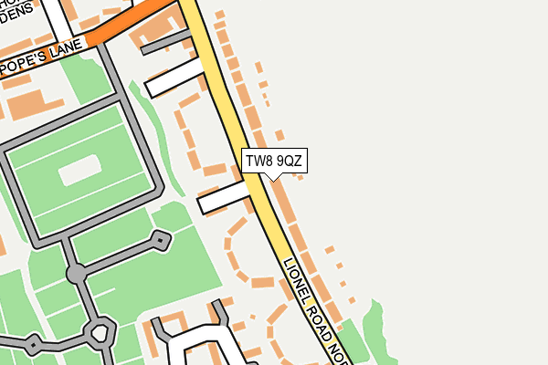 TW8 9QZ map - OS OpenMap – Local (Ordnance Survey)