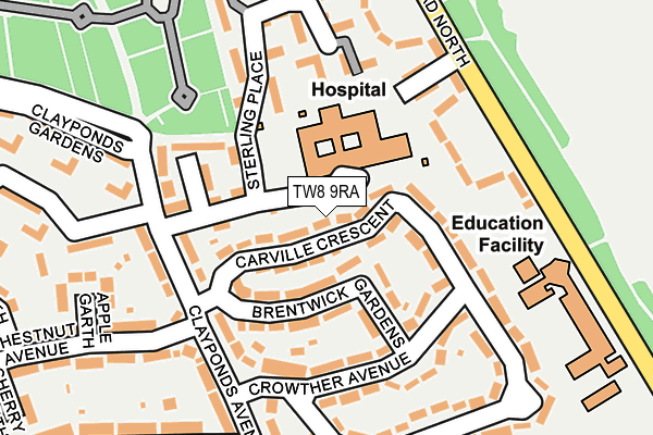 TW8 9RA map - OS OpenMap – Local (Ordnance Survey)