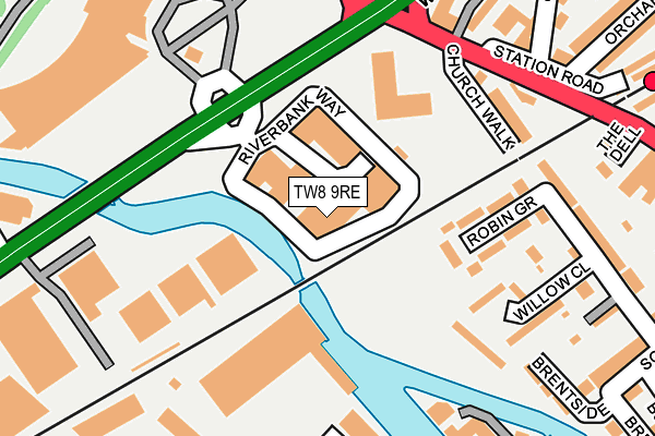 TW8 9RE map - OS OpenMap – Local (Ordnance Survey)