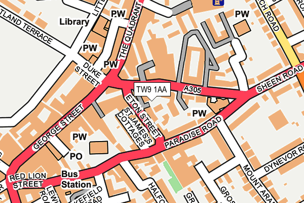 TW9 1AA map - OS OpenMap – Local (Ordnance Survey)