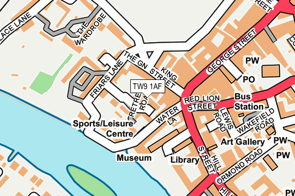 TW9 1AF map - OS OpenMap – Local (Ordnance Survey)