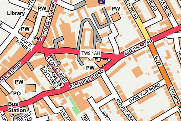 TW9 1AH map - OS OpenMap – Local (Ordnance Survey)