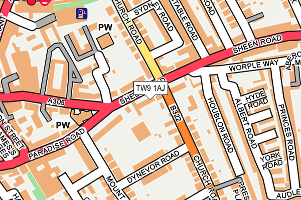 TW9 1AJ map - OS OpenMap – Local (Ordnance Survey)