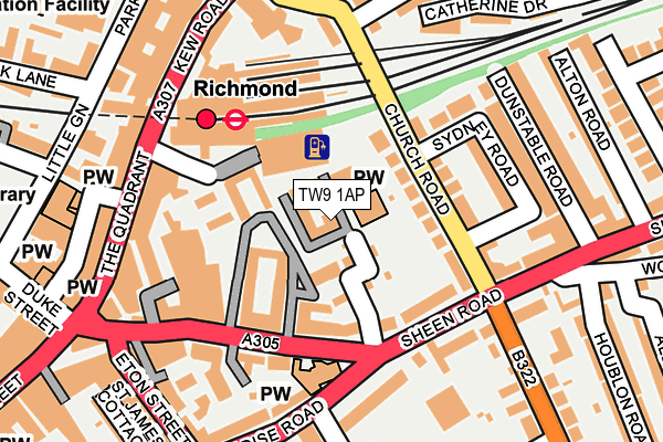 TW9 1AP map - OS OpenMap – Local (Ordnance Survey)