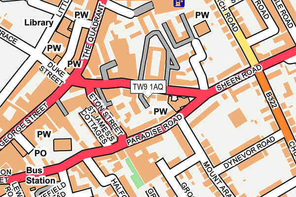 TW9 1AQ map - OS OpenMap – Local (Ordnance Survey)