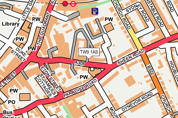 TW9 1AS map - OS OpenMap – Local (Ordnance Survey)