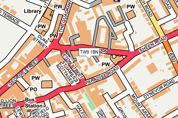 TW9 1BN map - OS OpenMap – Local (Ordnance Survey)