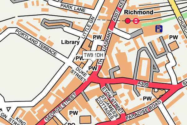 TW9 1DH map - OS OpenMap – Local (Ordnance Survey)