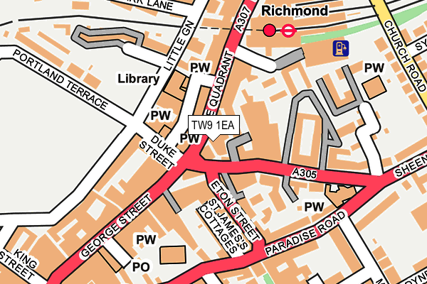 TW9 1EA map - OS OpenMap – Local (Ordnance Survey)