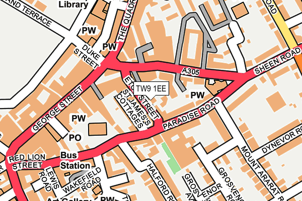 TW9 1EE map - OS OpenMap – Local (Ordnance Survey)