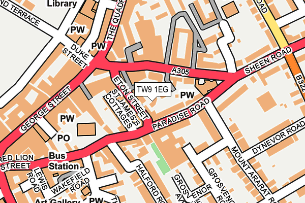 TW9 1EG map - OS OpenMap – Local (Ordnance Survey)