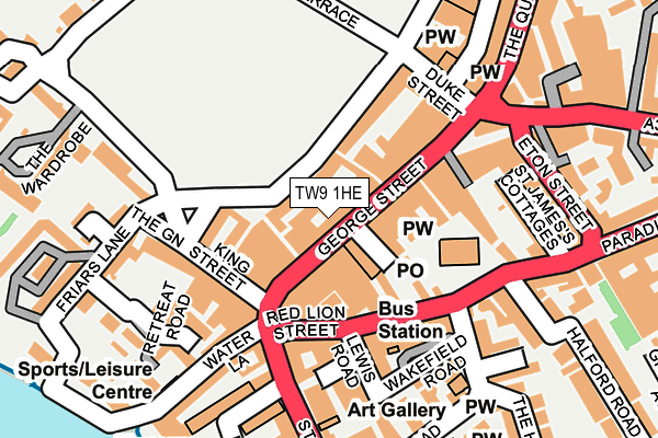 TW9 1HE map - OS OpenMap – Local (Ordnance Survey)