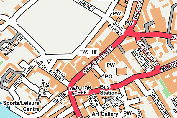 TW9 1HF map - OS OpenMap – Local (Ordnance Survey)