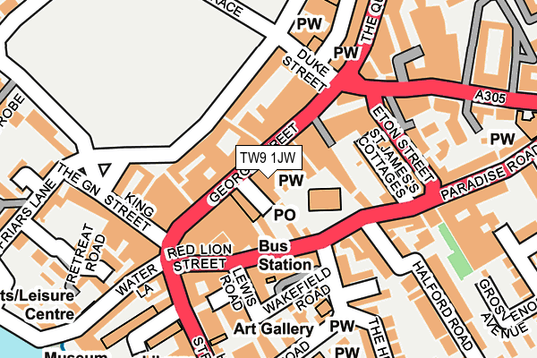 TW9 1JW map - OS OpenMap – Local (Ordnance Survey)