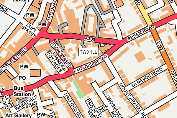 TW9 1LL map - OS OpenMap – Local (Ordnance Survey)