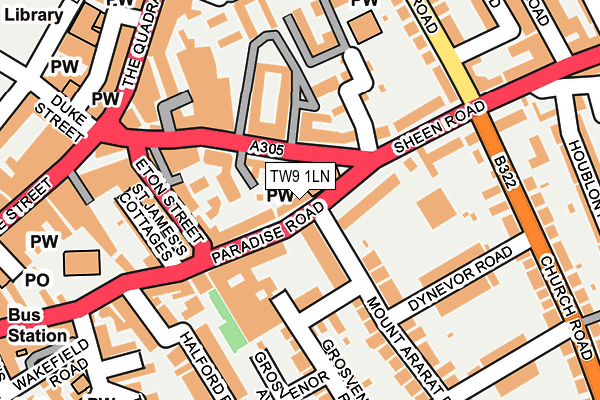 TW9 1LN map - OS OpenMap – Local (Ordnance Survey)