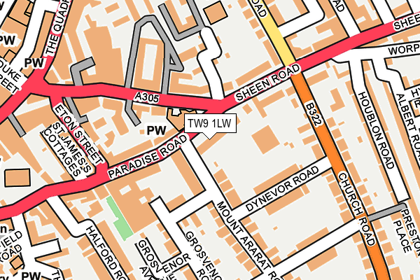 TW9 1LW map - OS OpenMap – Local (Ordnance Survey)