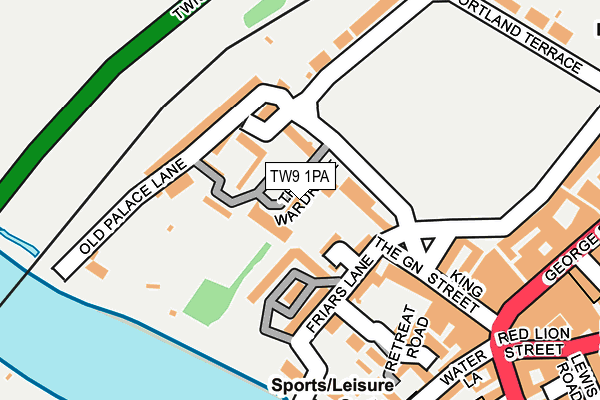 TW9 1PA map - OS OpenMap – Local (Ordnance Survey)