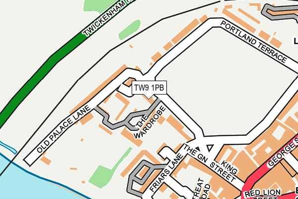 TW9 1PB map - OS OpenMap – Local (Ordnance Survey)
