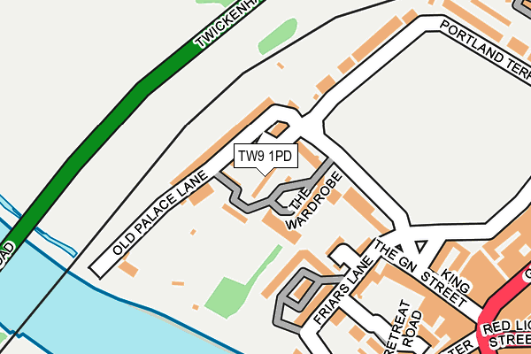 TW9 1PD map - OS OpenMap – Local (Ordnance Survey)