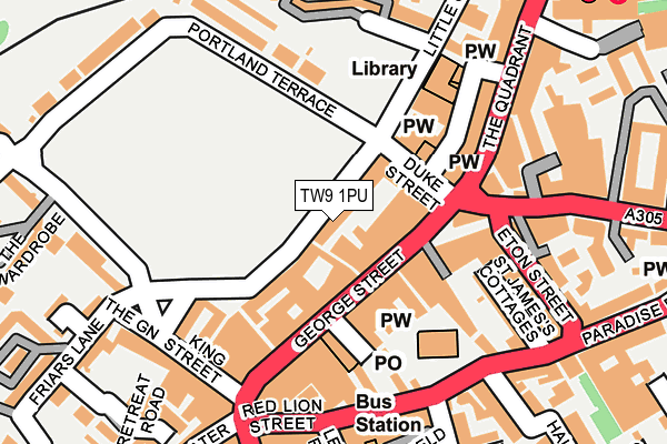 TW9 1PU map - OS OpenMap – Local (Ordnance Survey)