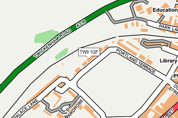 TW9 1QF map - OS OpenMap – Local (Ordnance Survey)