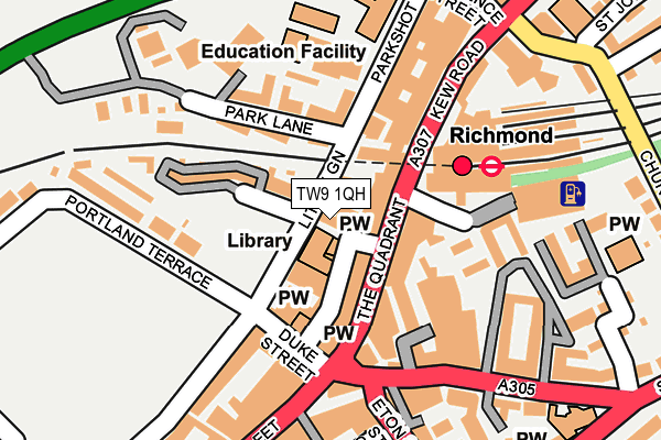 TW9 1QH map - OS OpenMap – Local (Ordnance Survey)