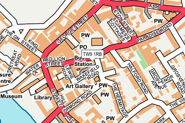 TW9 1RB map - OS OpenMap – Local (Ordnance Survey)