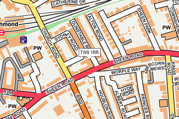 TW9 1RR map - OS OpenMap – Local (Ordnance Survey)