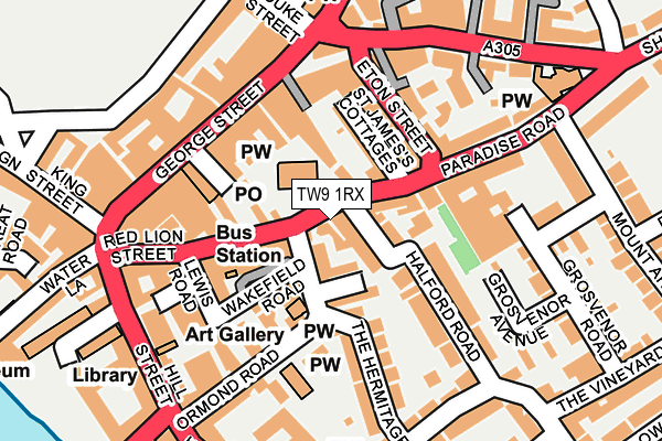 TW9 1RX map - OS OpenMap – Local (Ordnance Survey)