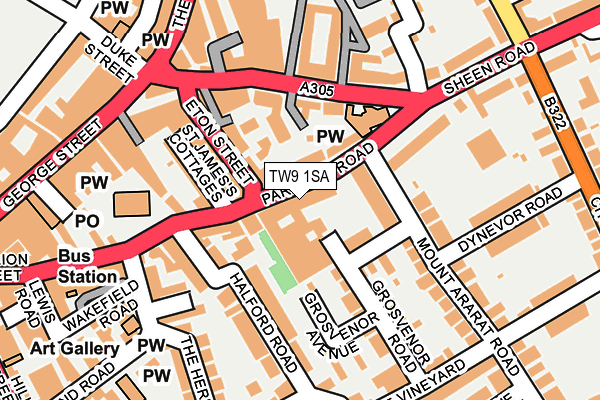 TW9 1SA map - OS OpenMap – Local (Ordnance Survey)