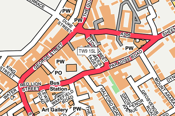 TW9 1SL map - OS OpenMap – Local (Ordnance Survey)
